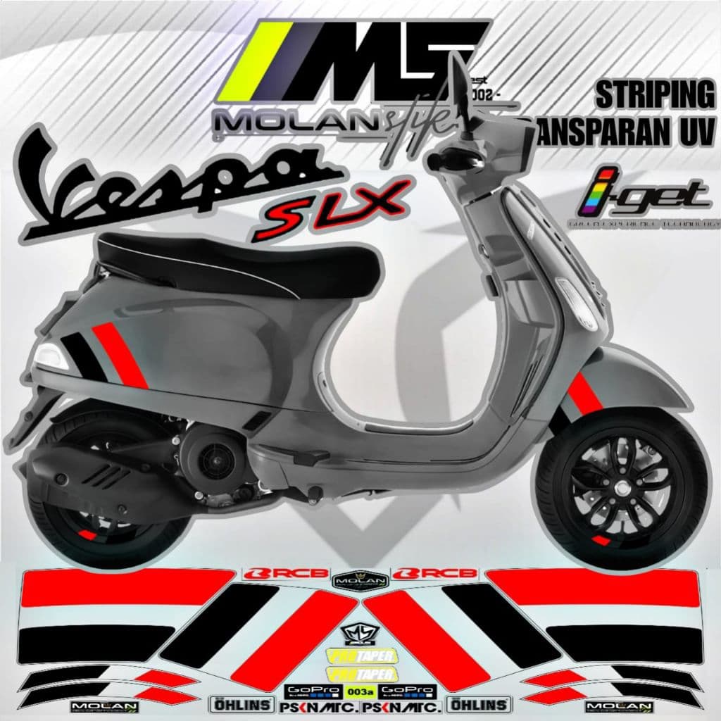 Decal สติกเกอร์ Striping Variation โปร่งใส Uv Vespa S 125 Vespa Lx 125 S/Lx iget Facelift Abs S/Lx 125 2 V/3 V ไฟฟ้า Elettrica Matic Lis โปร่งใส Decals ตัดโปร่งใสสติกเกอร์เวสป้า Vespa S Lx สีเทา