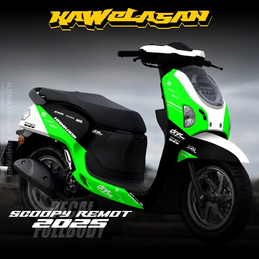 ล่าสุด Full Body Decal สติกเกอร์ Honda Scoopy 2025 Full Body สติกเกอร์ Scoopy 2025 2026 Hankook Motif Scoopy 2025 Hankook KS.08