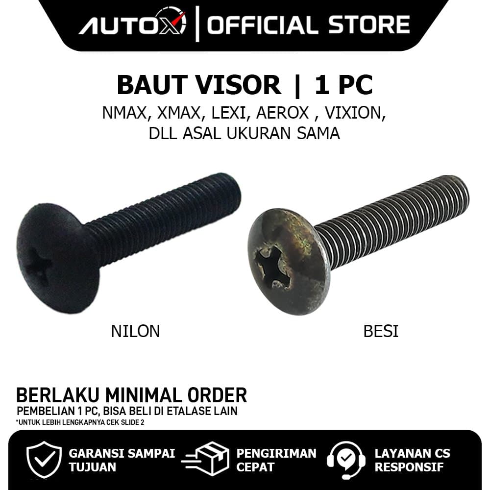 WHOLESALE Visor Bolts สําหรับ Nmax & Xmax & Lexi & Aerox & Vixion ETC (ขนาดเดิมเดียวกัน) สลักเกลียวโล่กระจก Winshield Shield Winsil พลาสติกไนลอนเหล็ก AUTO X