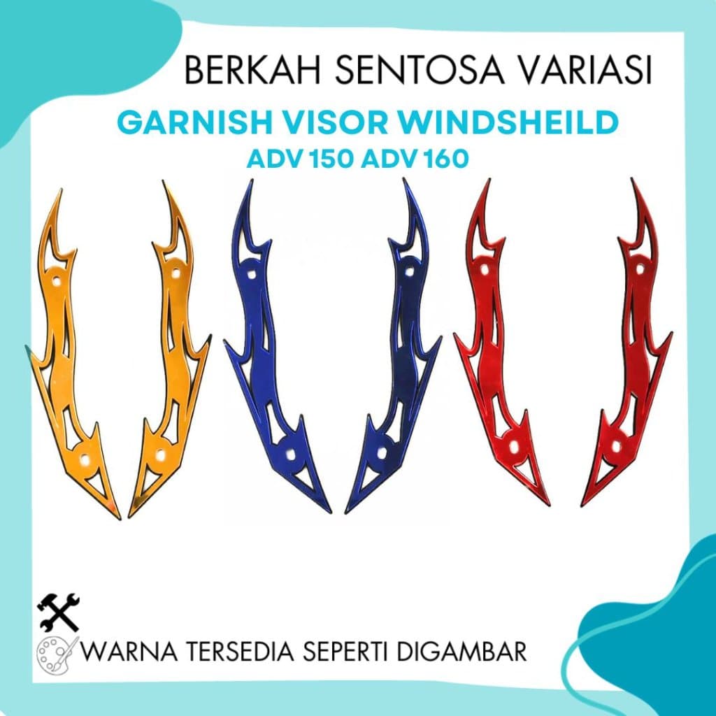 WINDSHIELD VISOR GARNISH อุปกรณ์เสริมรถจักรยานยนต์ COLORFUL FIRE MOTIF GARNISH ADV 150 ADV 160 4 มม.CRYLIC GARNISH VARIOUS สี
