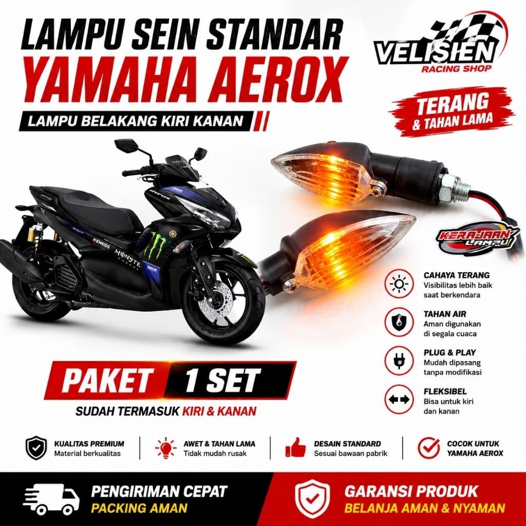 Yamaha Aerox ไฟเลี้ยวมาตรฐาน ไฟเลี้ยวด้านหลัง ไฟสีเหลือง Aerox Gen 1 & 2 Aerox