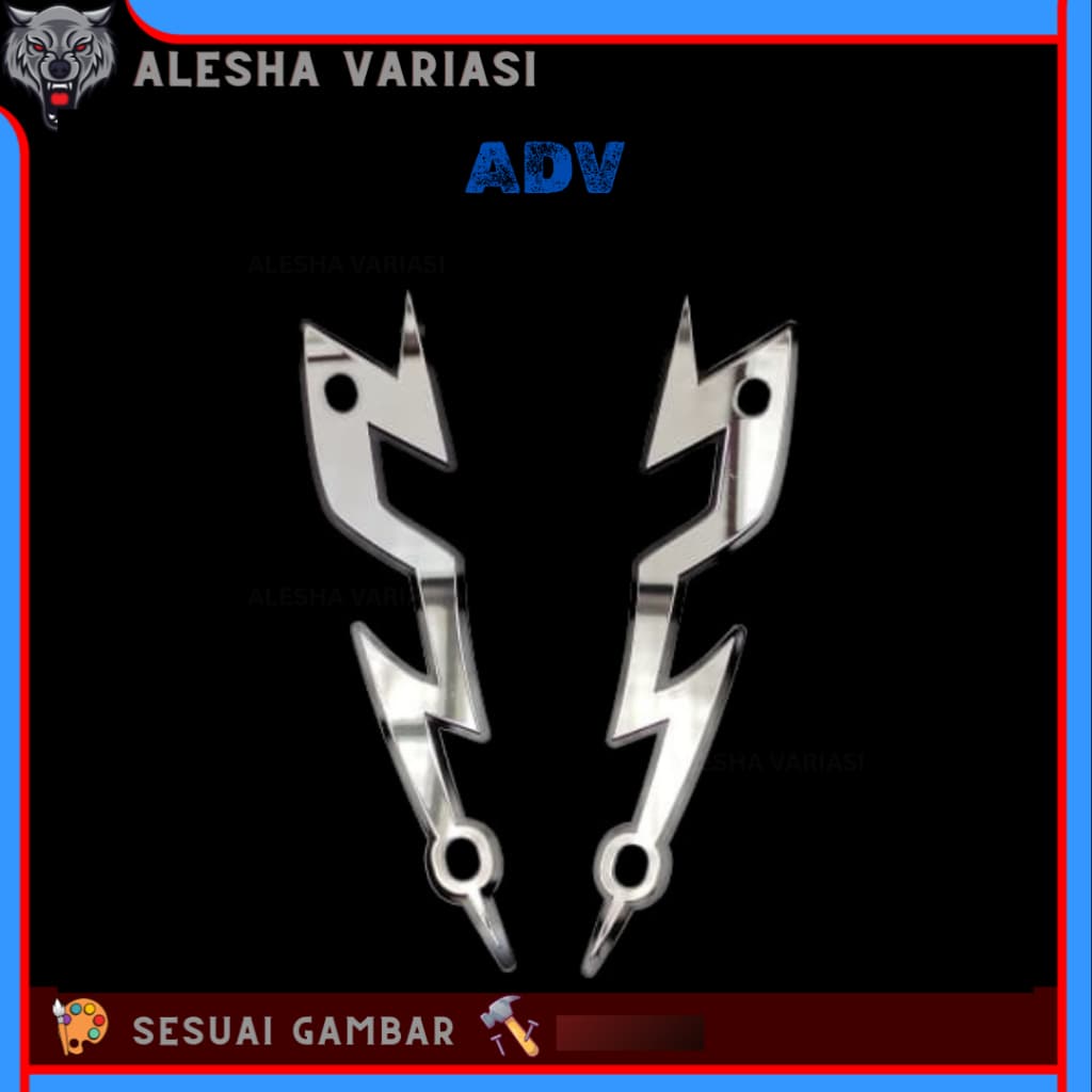 Garnish Visor Garnish กระจกบังลม Lightning Motif Lightning Motif ADV 150 ADV 160 อะคริลิค 4MM
