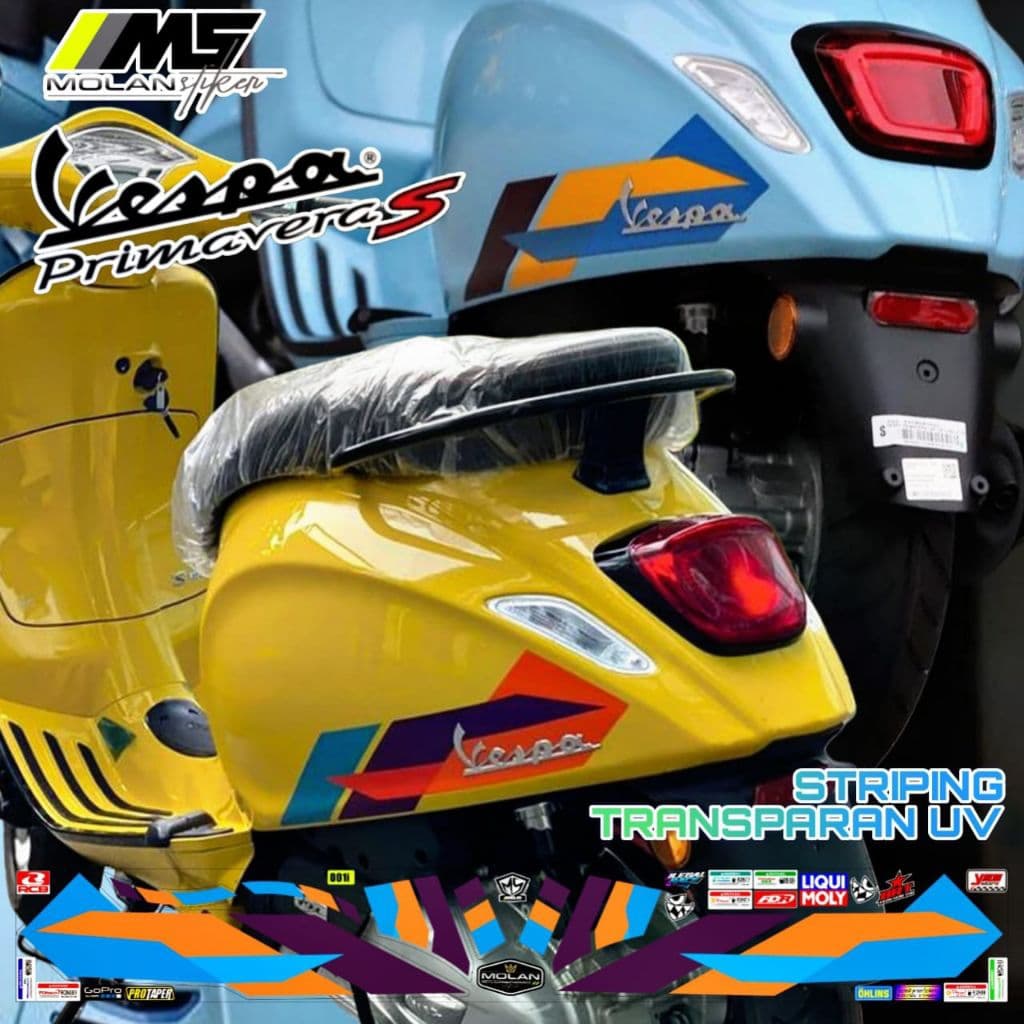 Decal สติกเกอร์ Striping Variation โปร่งใส Uv Primavera S 150 Iget Facelift Abs 2024 2025 Sprint S 150 Iget 3v 2v ไฟฟ้า Vespa Matic Decal Lis โปร่งใส Striping Vespa โปร่งใสสติกเกอร์ตัด Vespa สีขาว 5