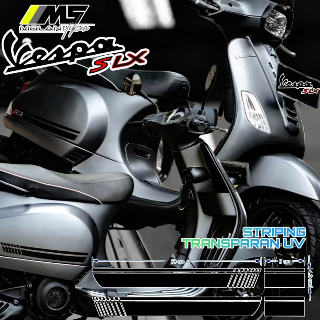Decal สติกเกอร์ Striping Variation โปร่งใส Uv Vespa S 125 Iget Abs Facelift Vespa Lx 125 Vespa S/Lx 125 2 V/3 V Vespa Matic Vesmet Vespa Electricha ไฟฟ้า Decal Lis โปร่งใส Striping S ง่ายตัดสติกเกอร์ S สีเทาด้าน