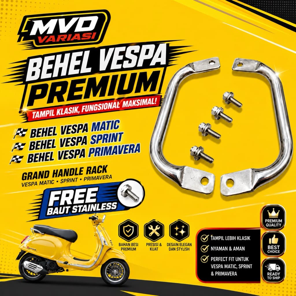 VESPA MATIC SPRINT BRACES, PRIMAVERA GRAND HANDLE RACK VESPA MATIC