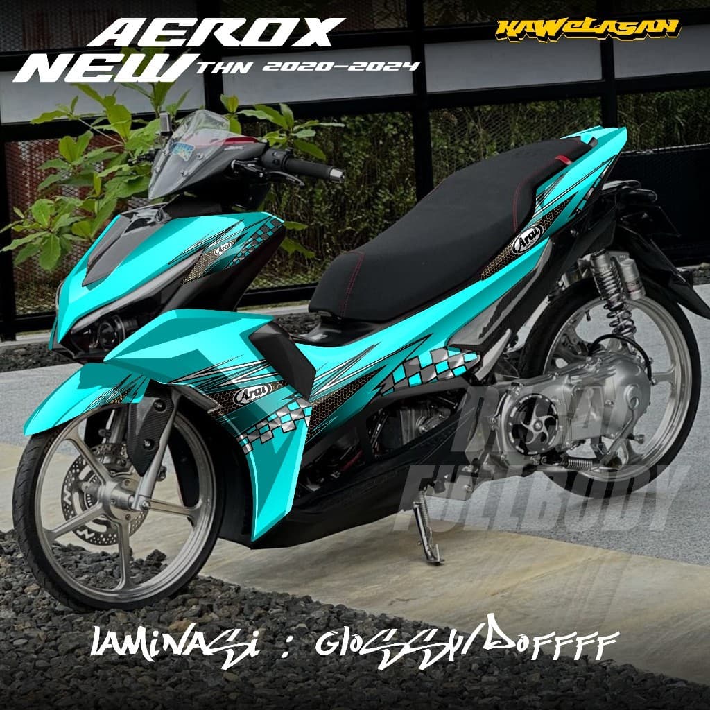 ล่าสุดYamaha Aerox New Cyber City 155 Full Bodyรถจักรยานยนต์Decalสติกเกอร์ 2020 2021 2022 2023 2024Yamaha Aerox New 155 Full Bodyสติกเกอร์Racing Stripe Design KS.03