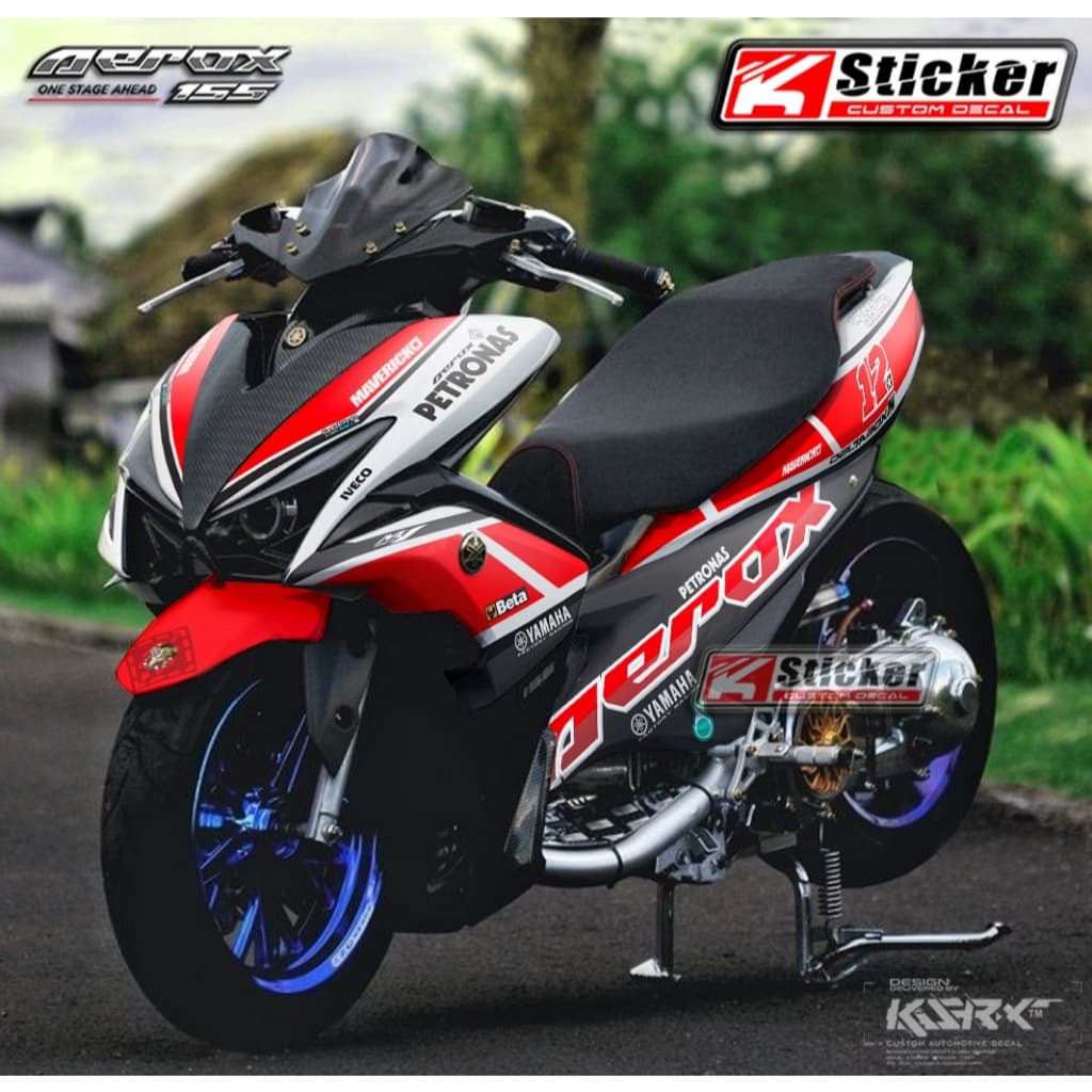 Yamaha Aerox - Decal Aerox Full body Sticker Aerox 155 NVX OLD Motic Racing SImple Cool Kt 01