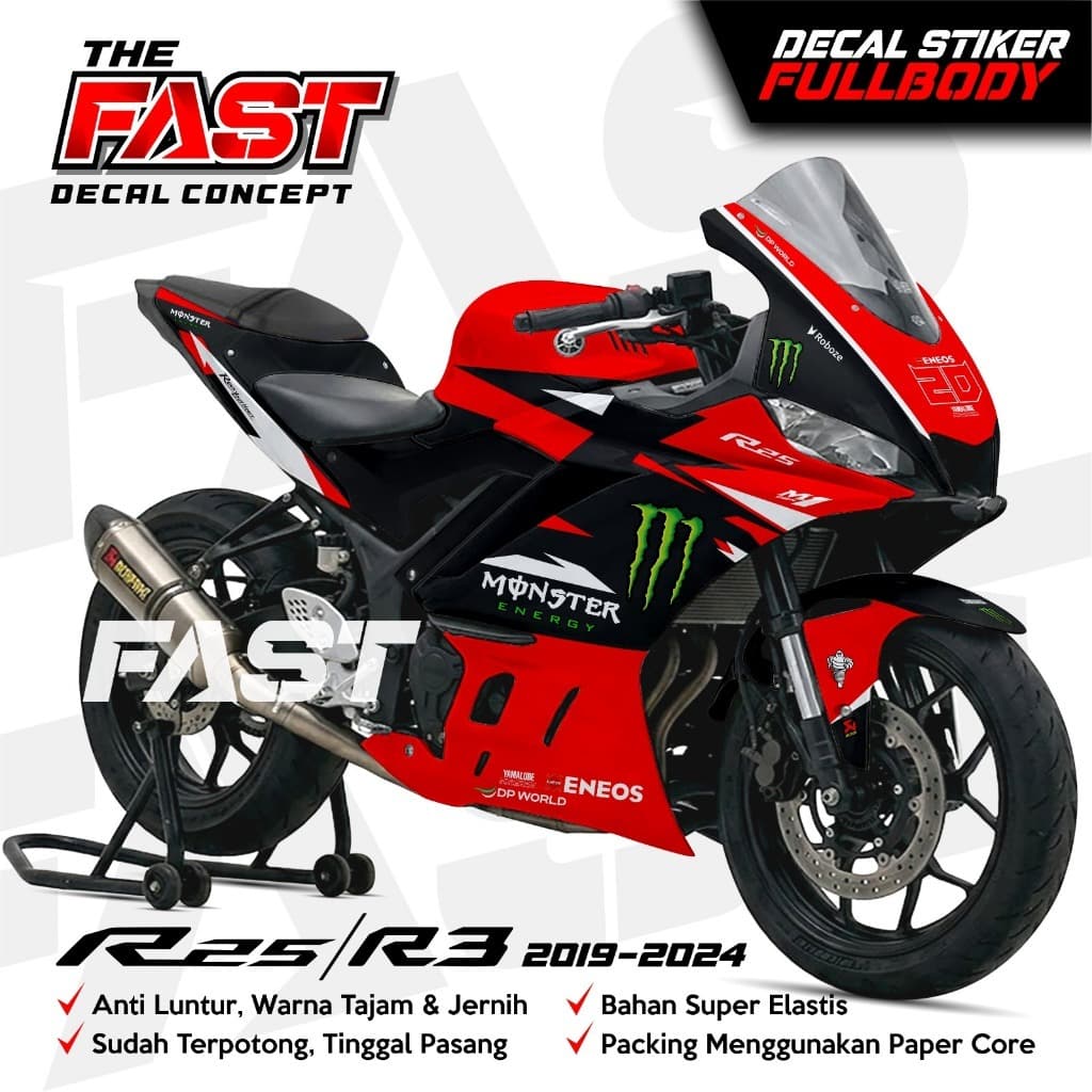 รูปลอก Yamaha R25 R3 fullbody racing Motif สติกเกอร์รูปลอกแถบ R25 R3 สติกเกอร์ R25 R3 fullbody