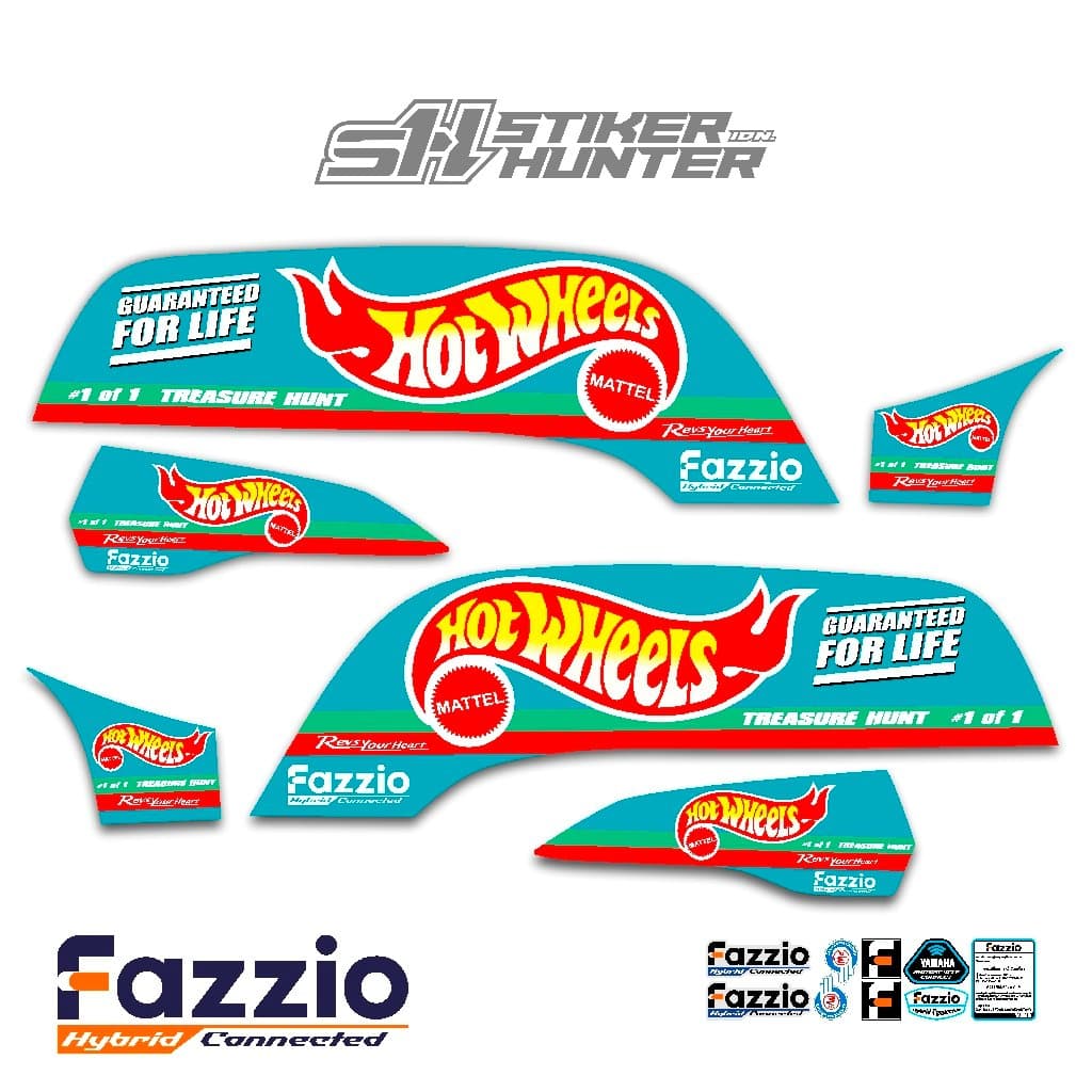 FAZIO สติ๊กเกอร์แถบ / HW TREASURE HUNT MOTIF / สติ๊กเกอร์HUNTER / YAMAHA FAZZIO / แถบดัดแปลง