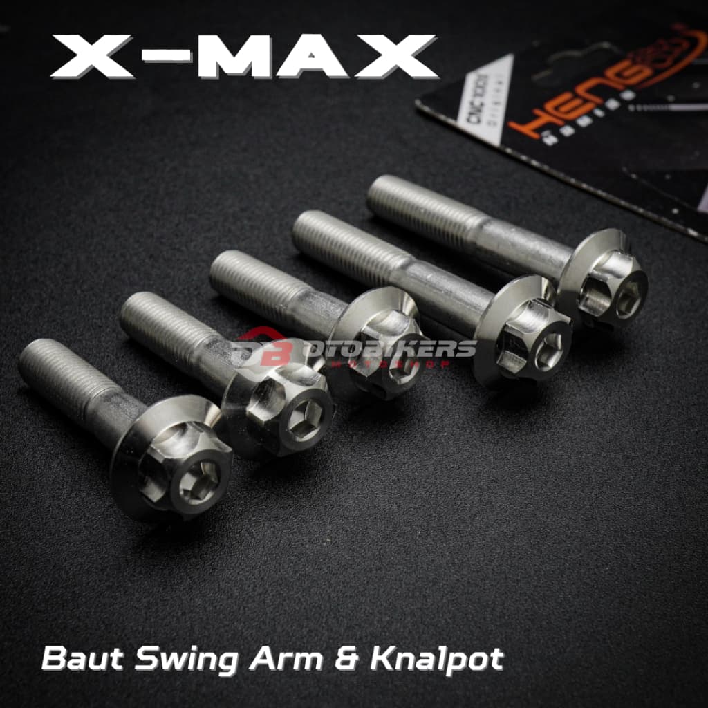 (SET 5 ชิ้น) สวิงอาร์มหลังและท่อไอเสีย XMAX 250 Stainless HENG Original
