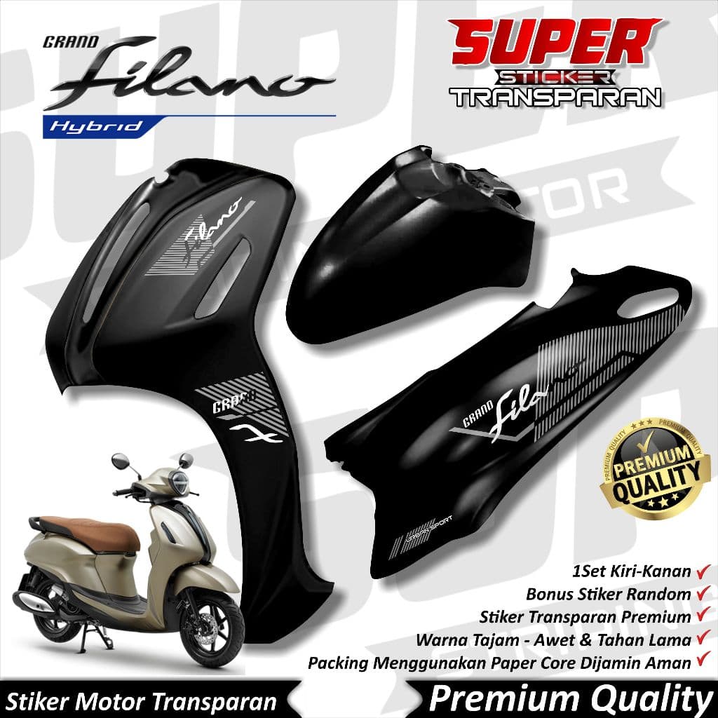 Cool Grand Filano Uv สติ๊กเกอร์ Filano Striping แถบโปร่งใส Yamaha Grand Filano CARBON