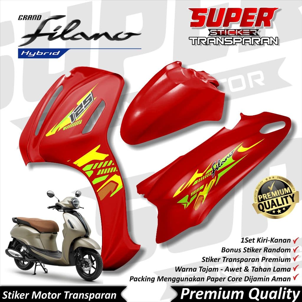 สติ๊กเกอร์ Cool Grand Filano Uv Filano Striping แถบโปร่งใส Yamaha Grand Filano TONE