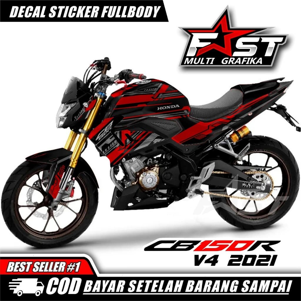 สติ๊กเกอร์รูปลอก Striping Variation Honda CB 150R V4 2021 Graphic Motif RACING fulblok CB 150R V4 CB 150 R V4 RACING FULLBLOK