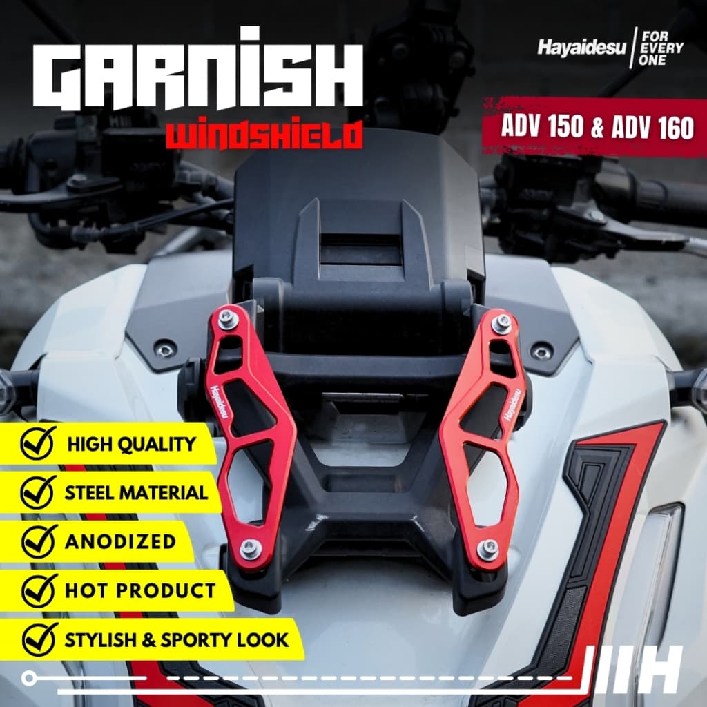 กระจกบังลม Garnish ADV 150 & ADV 160 - Full CNC Anodized HAYAIDESU