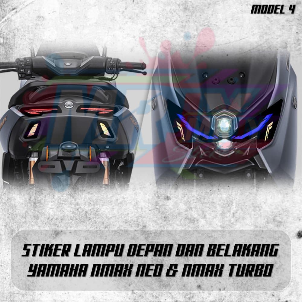 1 ชุดสติกเกอร์ไฟด้านหลังด้านหน้าสําหรับ YAMAHA NMAX NEO NMAX TURBO Elegant Yamaha NMAX Neo Turbo Light สติกเกอร์