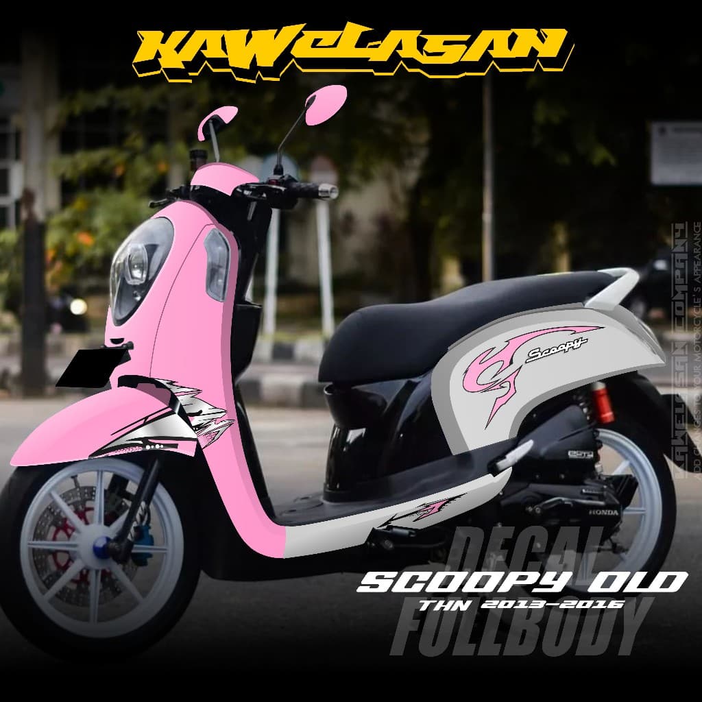 ล่าสุด Full Body Decal สติกเกอร์สําหรับ Honda Scoopy FI รถจักรยานยนต์ 2014 2015 2016 2017 Full Body สติกเกอร์ Scoopy FI เก่า Racing Scoopy Fi เวียดนามสไตล์ KS.03