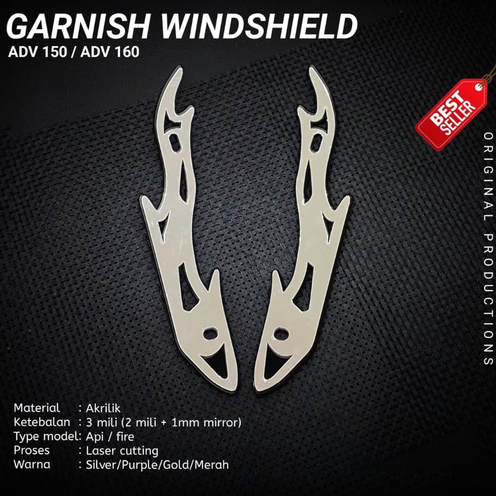 ADV 150 160 WINDSHIELD VISOR GARNISH FULL ACRYLIC PREMIUM MIRROR