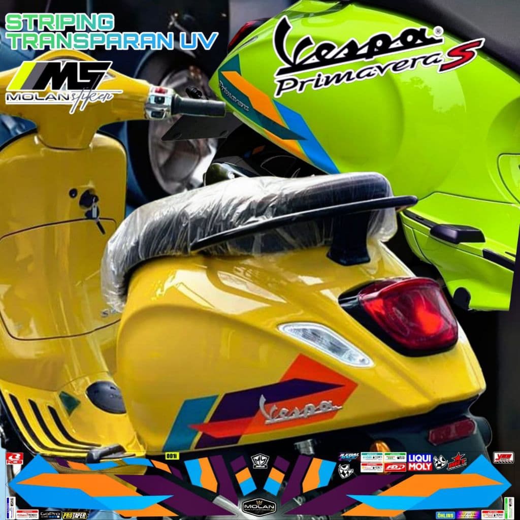 Decal สติกเกอร์ Striping Variation โปร่งใส Uv Vespa Primavera S 150 Iget Facelift Abs 2024 2025 Vespa Sprint S 150 Iget 3v 2v Vespa ไฟฟ้า Vespa Matic Decal Lis โปร่งใส Striping Vespa โปร่งใสสติกเกอร์ตัด Vespa สีเหลือง 4