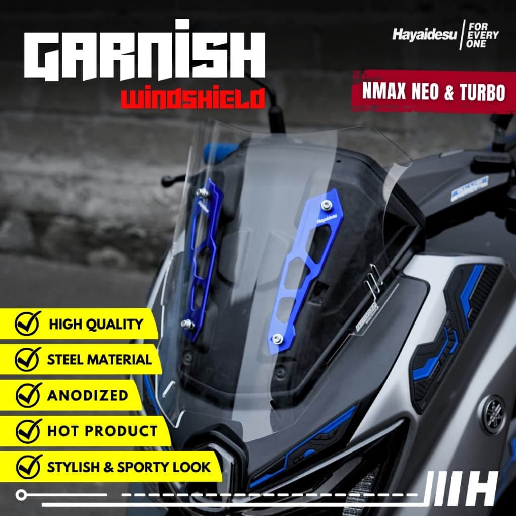 กระจกบังลม Garnish NMAX NEO & NMAX TURBO - Full CNC Anodized HAYAIDESU