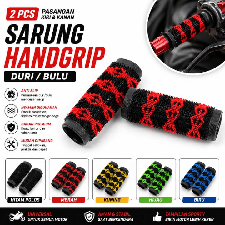 Universal รถจักรยานยนต์ Handgrip ฝาครอบ 2PCS Anti-SLIP Fur Spike รถจักรยานยนต์ Grip ฝาครอบโฟมนุ่ม Handgrip Protector Anti-SLIP อุปกรณ์เสริมเหมาะสําหรับ Honda Beat Vario Scoopy PCX ADV Genio Supra Revo CB150R CBR CRF Yamaha Mio NMAX Aerox Lexi Fazzio MX คิ