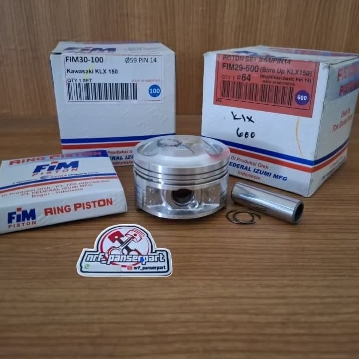 FIM30//PISTON ชุด KLX//SEHER ชุดแหวน BORE UP KAWASAKI KLX D TRACKER KLX BF ขนาด 61/61.5/62/62.5/63/63.5/64 ปากกา 14 OS/ขนาด 300/350/400/450/500/550