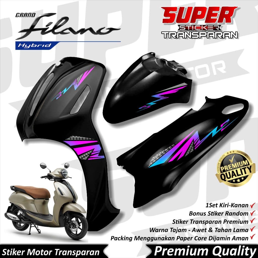 Cool Grand Filano Uv สติ๊กเกอร์ Filano Striping แถบโปร่งใส Yamaha Grand Filano LIGHTNING
