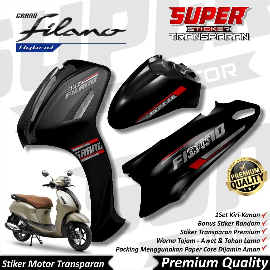Cool Grand Filano Uv สติ๊กเกอร์ Filano Striping แถบโปร่งใส Yamaha Grand Filano GRAPHICS