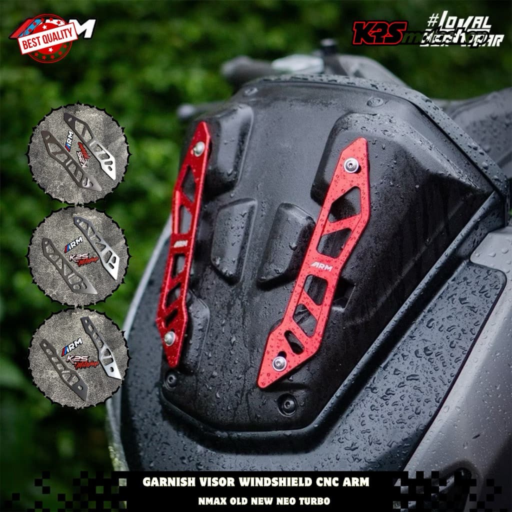 ARM ARUMI GARNISH VISOR WINDSHIELD NMAX OLD NMAX ใหม่ NMAX TURBO FULL CNC SILVER
