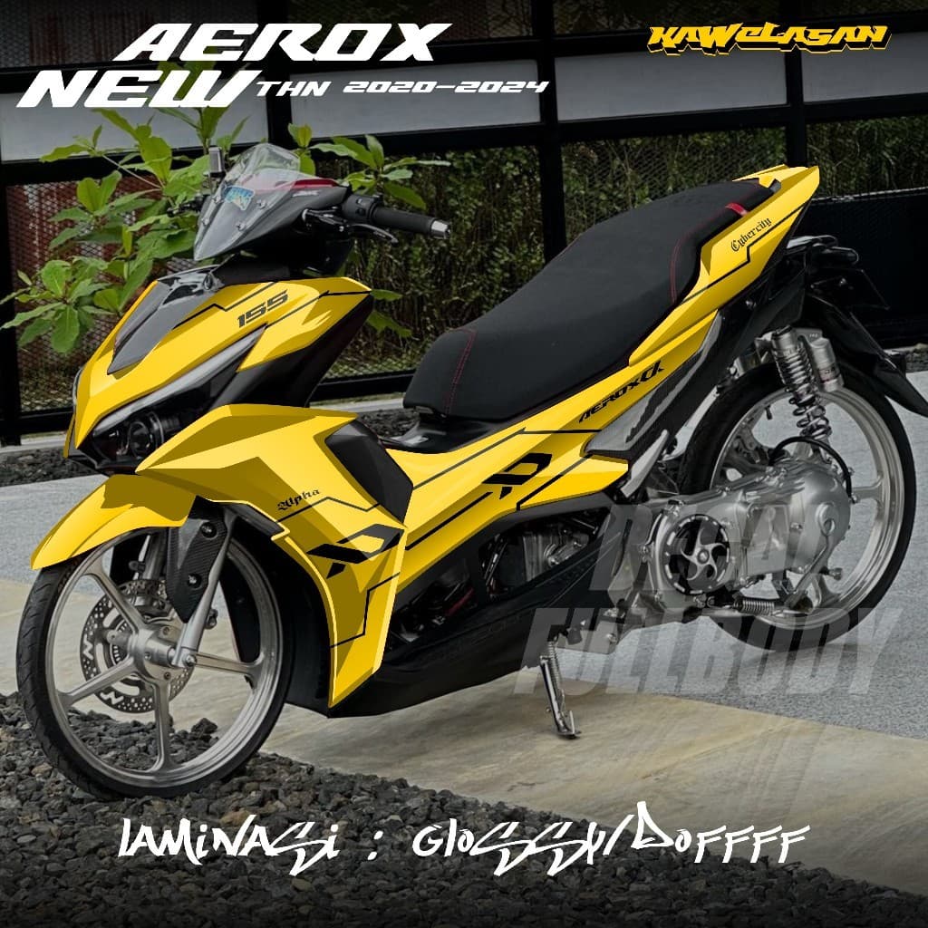 ล่าสุด Yamaha Aerox New Cyber City 155 Full Body Motorcycle Decal สติกเกอร์ 2020 2021 2022 2023 2024 Yamaha Aerox New 155 Full Body สติกเกอร์ CXLine Graphic Design KS.02