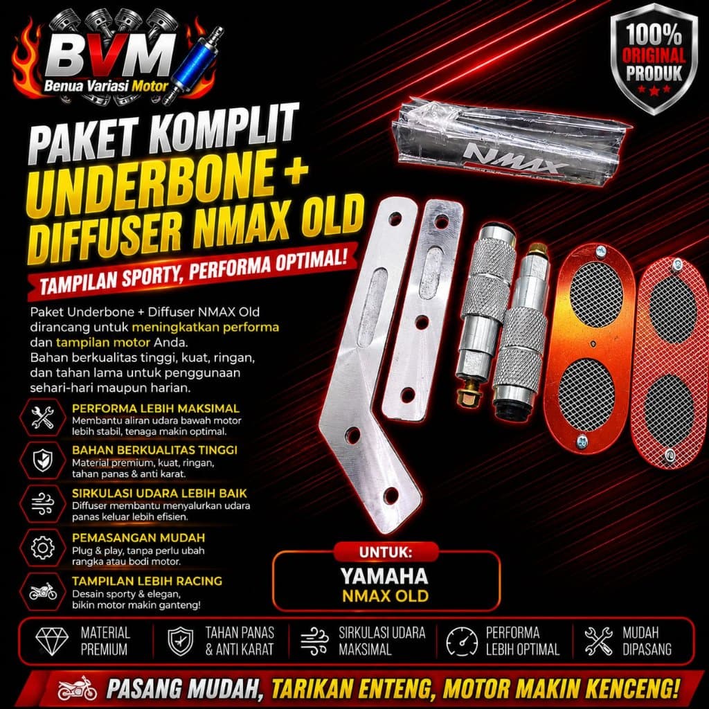 ใหม่ Nmax เก่า Full Chrome Footstep แพคเกจ Yamaha Nmax Old Step Underbone + Diffuser Nmax 2015 Chrome Nmax 2016 Nmax 2017 Nmax 2018 Nmax 2019 ชุดพักเท้าหลัง Nmax 2in1 ชุด Jalu Underbon Plus Diffuser Nmax สี