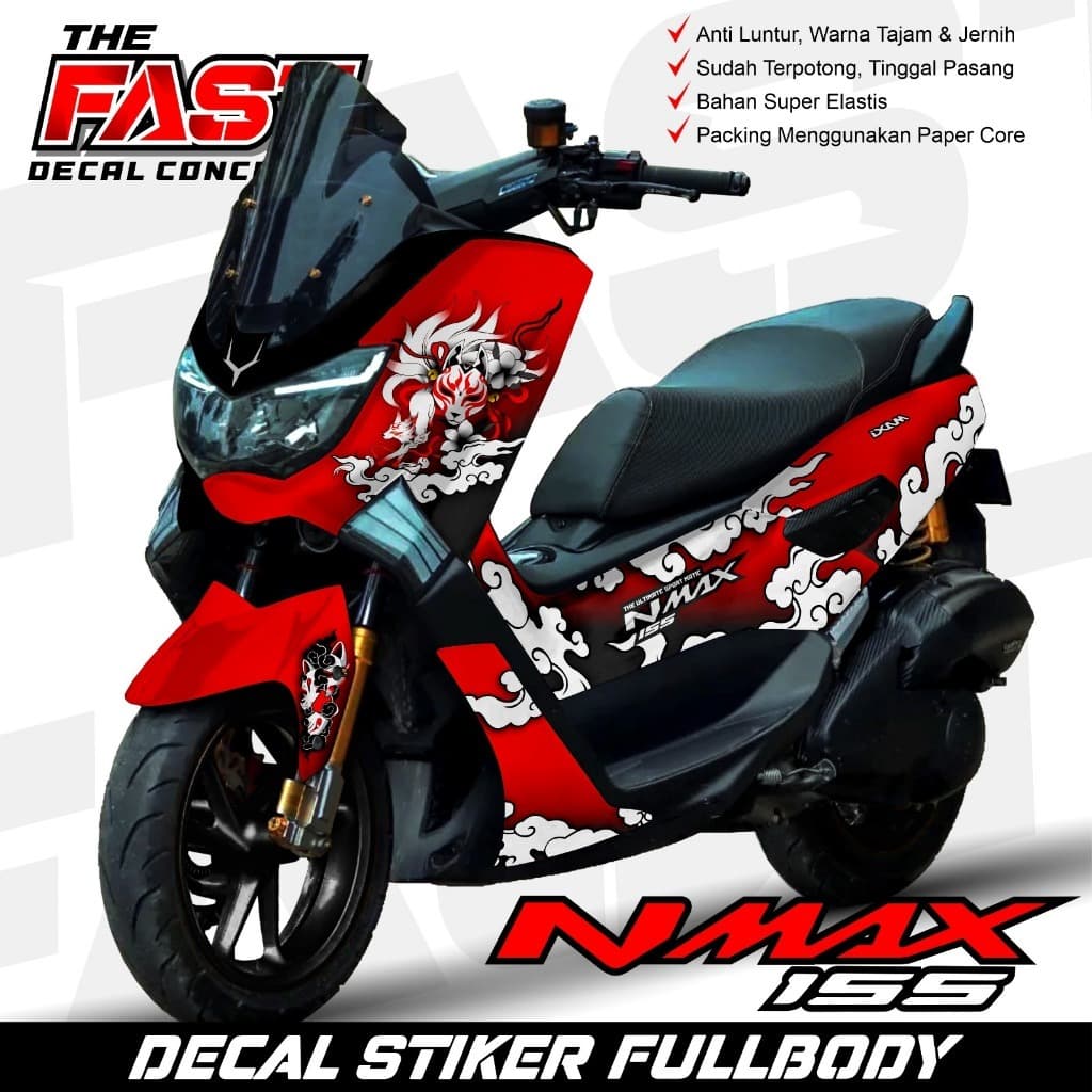 สติ๊กเกอร์รูปลอก Yamaha Nmax 155 Old Fullbody Decal สติกเกอร์ nmax เก่า/สติ๊กเกอร์ nmax ดีไซน์เต็มตัว Decal Nmax 155 เก่าสติกเกอร์สติกเกอร์สติกเกอร์ Yamaha การปรับเปลี่ยนรถจักรยานยนต์ Variation อุปกรณ์เสริม Decal Nmax old Motif KITSUNE Racing Variation
