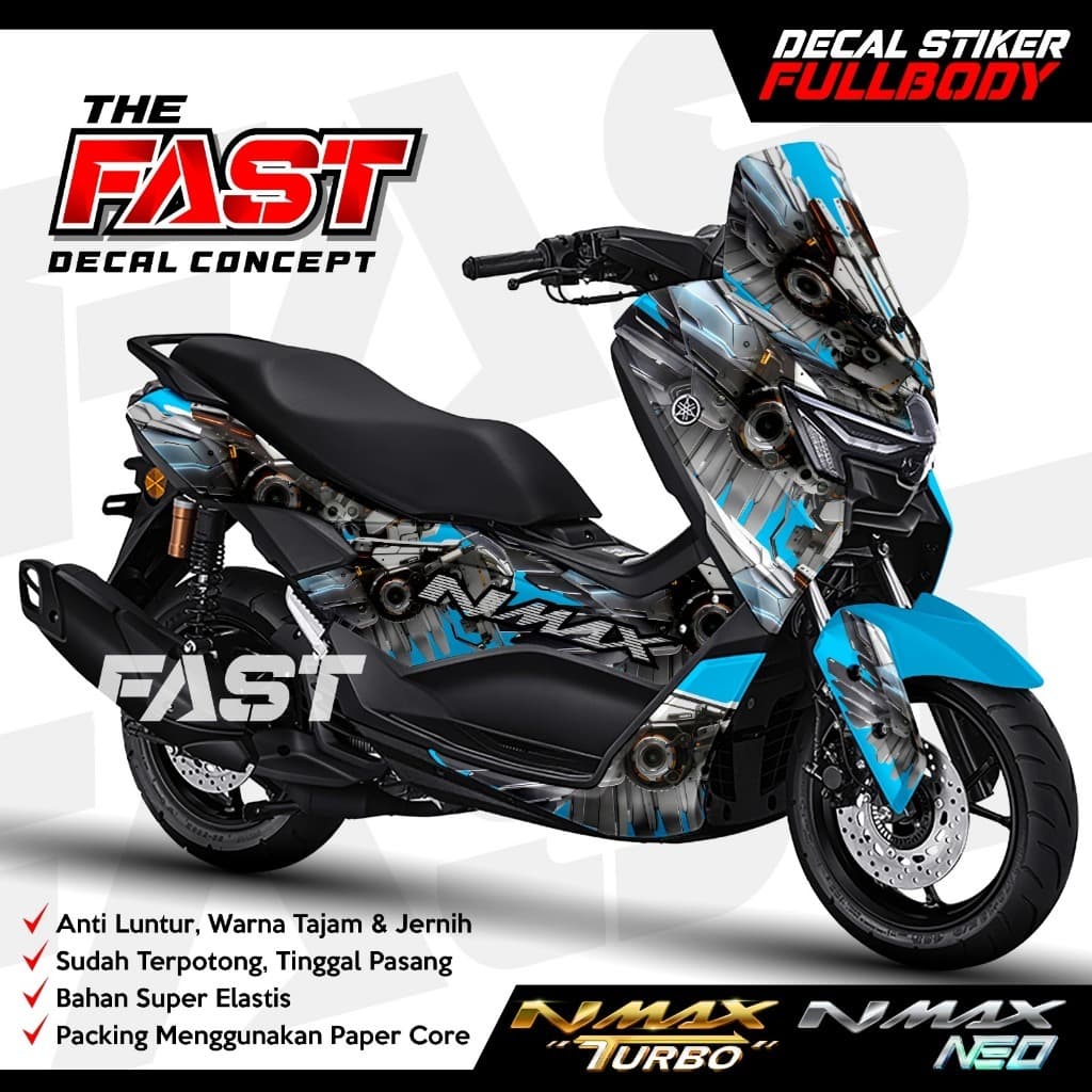 สติ๊กเกอร์รูปลอก Yamaha Nmax turbo Fullbody Motif CYBERPUNK WINGS ROBOT Racing สติ๊กเกอร์รูปลอกแบบกําหนดเอง nmax turbo ดีไซน์เต็มตัวสติ๊กเกอร์ Yamaha Motor Modification Variation Accessories Decal Nmax turbo