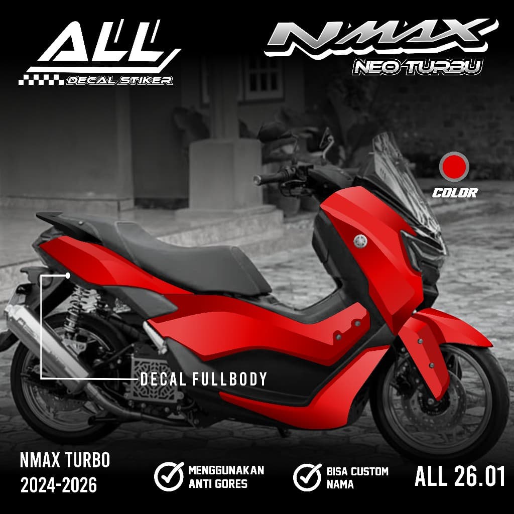 สติ๊กเกอร์รูปลอก Nmax Neo S Nmax Turbo 2024 2025 Full Body สติกเกอร์ Nmax Neo S Turbo ใหม่ Decal สติกเกอร์ออกแบบ Nmax Turbo Simple Lembayung ญี่ปุ่น CODE ทั้งหมด 26.01
