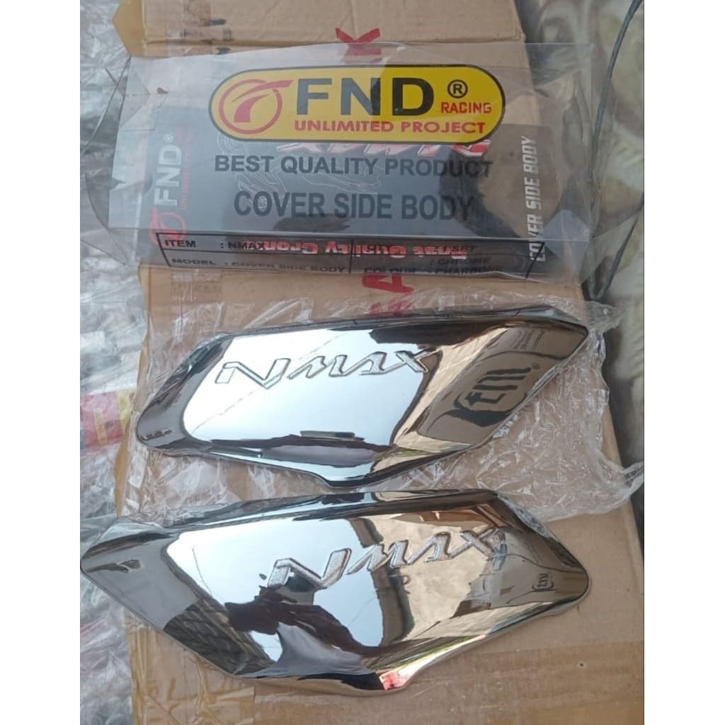 เดิม fnd ส่วนและอุปกรณ์เสริมแข่ง BOK กล่องฝาครอบร่างกาย kempolan ฝาครอบด้านข้าง Nmax Chrome Chrome Chrome krum ฝาครอบด้านข้าง nmax n max n-max เก่า 2dp