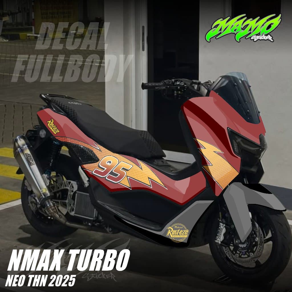 ใหม่ล่าสุดสติ๊กเกอร์รูปลอก Nmax Neo S Nmax Turbo Full Body ปี 2024 2025 2026 - สติ๊กเกอร์เต็มตัว Nmax Neo S Turbo Design RUST"ZE 95 MM.11
