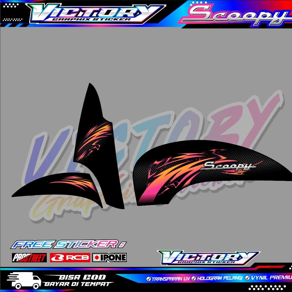 HONDA SCOOPY 02 VARIATION STRIPING / HONDA SCOOPY 02 MOTORCYCLE STICKER LIST
