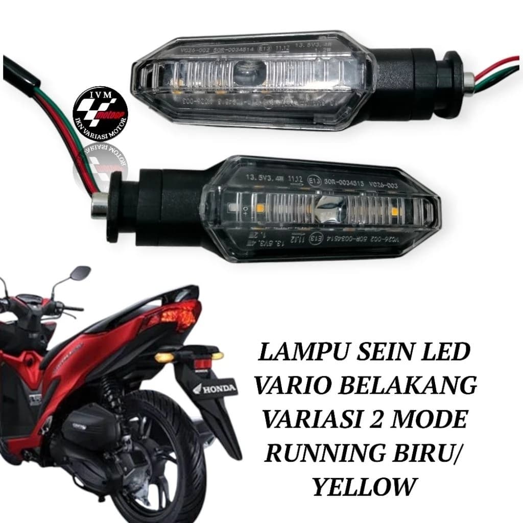 ไฟเลี้ยว LED Honda CB150R CBR150R Vario 125 150 160 ADV 2 โหมดไฟวิ่งสีฟ้าสีเหลืองสีแดงสีเหลืองสีขาวสีเหลือง