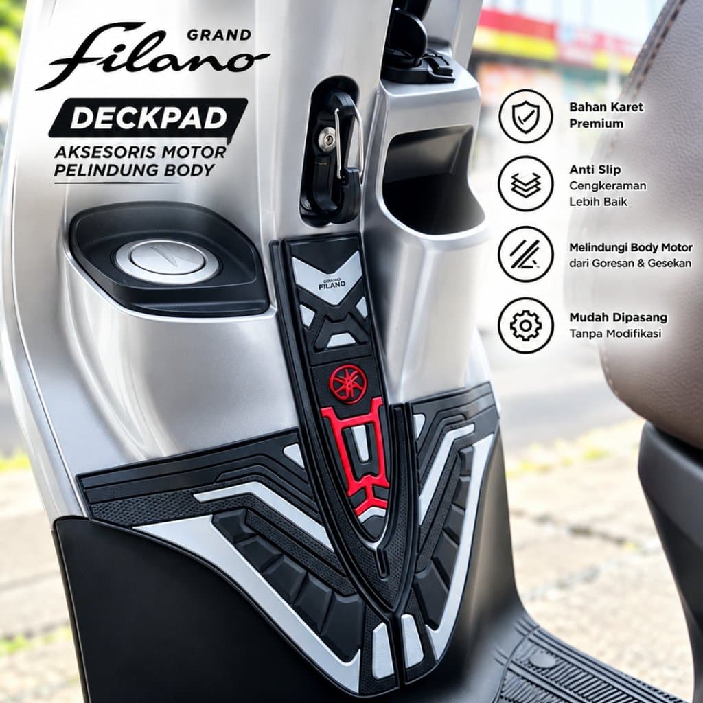 Yamaha Grand Filano Deckpad อุปกรณ์มอเตอร์ไซค์ Body Protector วัสดุยางพรีเมี่ยม Anti-Slip