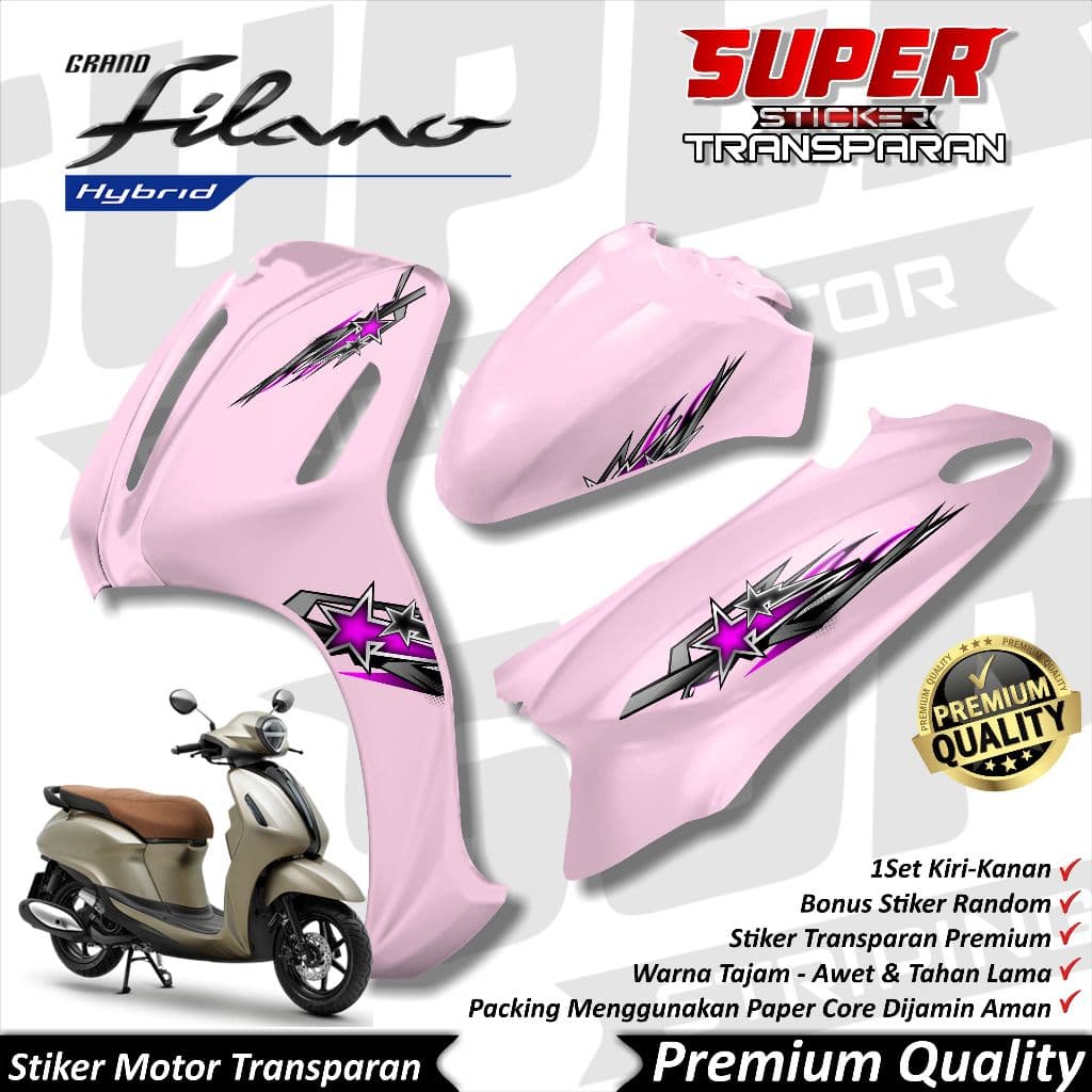 Cool Grand Filano Uv สติ๊กเกอร์ Filano Striping แถบโปร่งใส Yamaha Grand Filano STARLIGHT