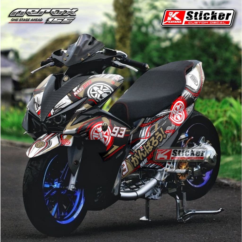 Yamaha Aerox - Decal Aerox Full body Sticker Aerox 155 NVX OLD Motic Racing SImple Cool Kt 06