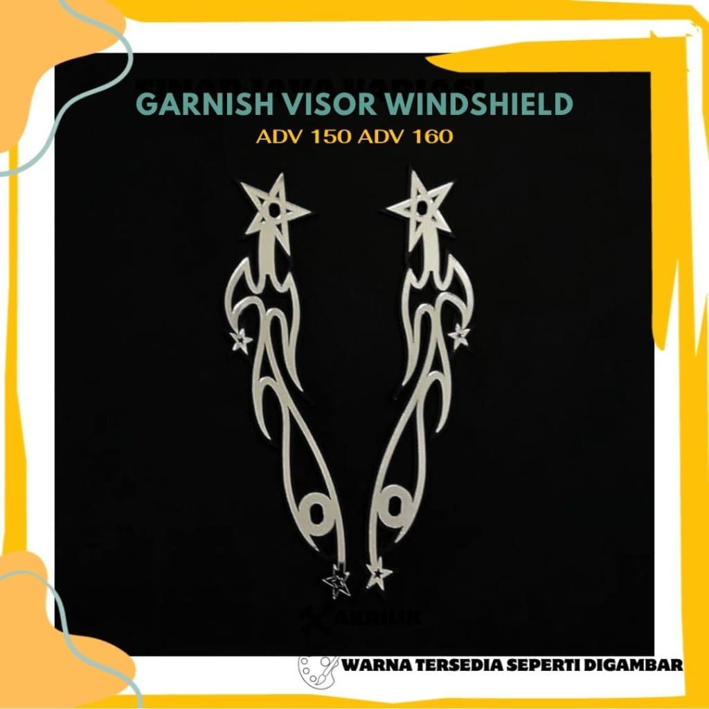 WINDSHIELD VISOR GARNISH MOTORCYCLE ACCESSORIES GLASS MIRR GARNISH ADV 150 ADV 160 ACRYLIC SHOOTING STARS รุ่น 4 มม.AD10
