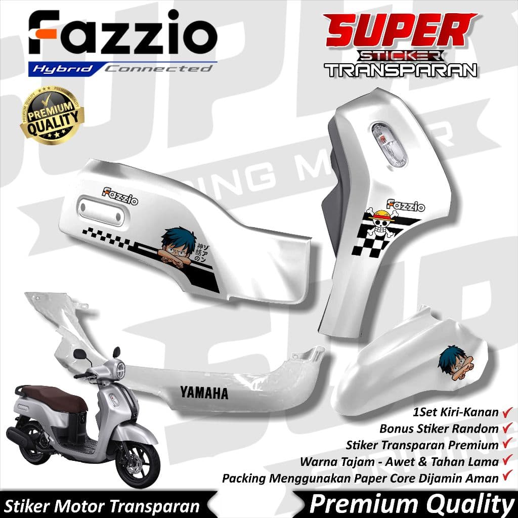 Fazzio สติกเกอร์ Anti-Fade Cool โปร่งใส UV Striping Fazzio โปร่งใส Striping Yamaha FAZZIO MDL