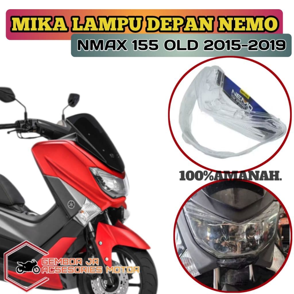 เก่า NMAX 155 Mica เก่า Nemo ยี่ห้อ Original Nmax 2DP ด้านหน้าสะท้อนแสงโคมไฟแก้วใหม่ Nemo Nmax ไฟหน้า Mica ใหม่ Nmax ไฟหน้า Mica