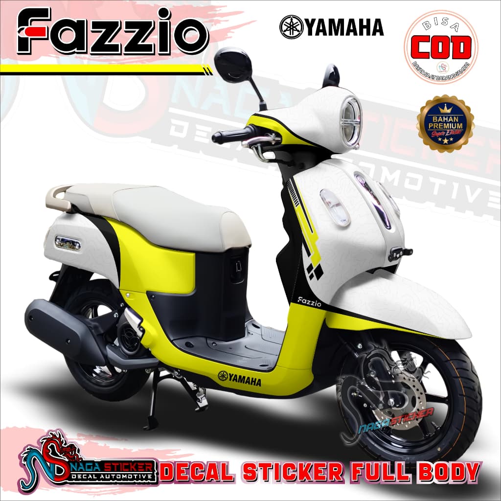 Yamaha Fazzio Full Body สติ๊กเกอร์ติดรูปลอกรถจักรยานยนต์ Simple Motif Rcae FZ026 ออกแบบสามารถปรับแต่งสติกเกอร์รูปลอก