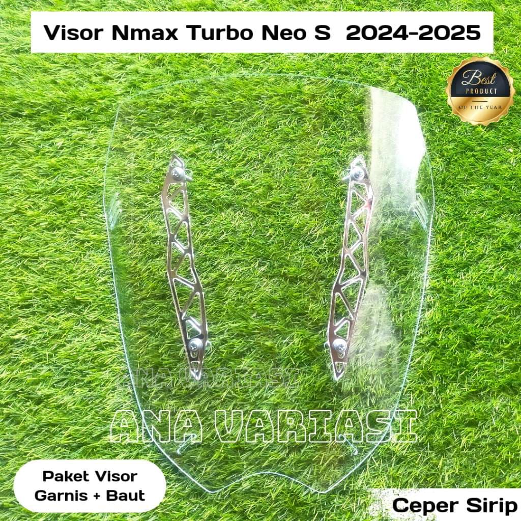 Visor Nmax Turbo Neo S Flat Fin [ฟรีสลักเกลียว + แหวน 4 ชิ้น] Whindshield Yamaha Nmax 155 Turbo Neo S วัสดุอะคริลิคแบน 3 Milli Winsi Nmax Turbo NEO