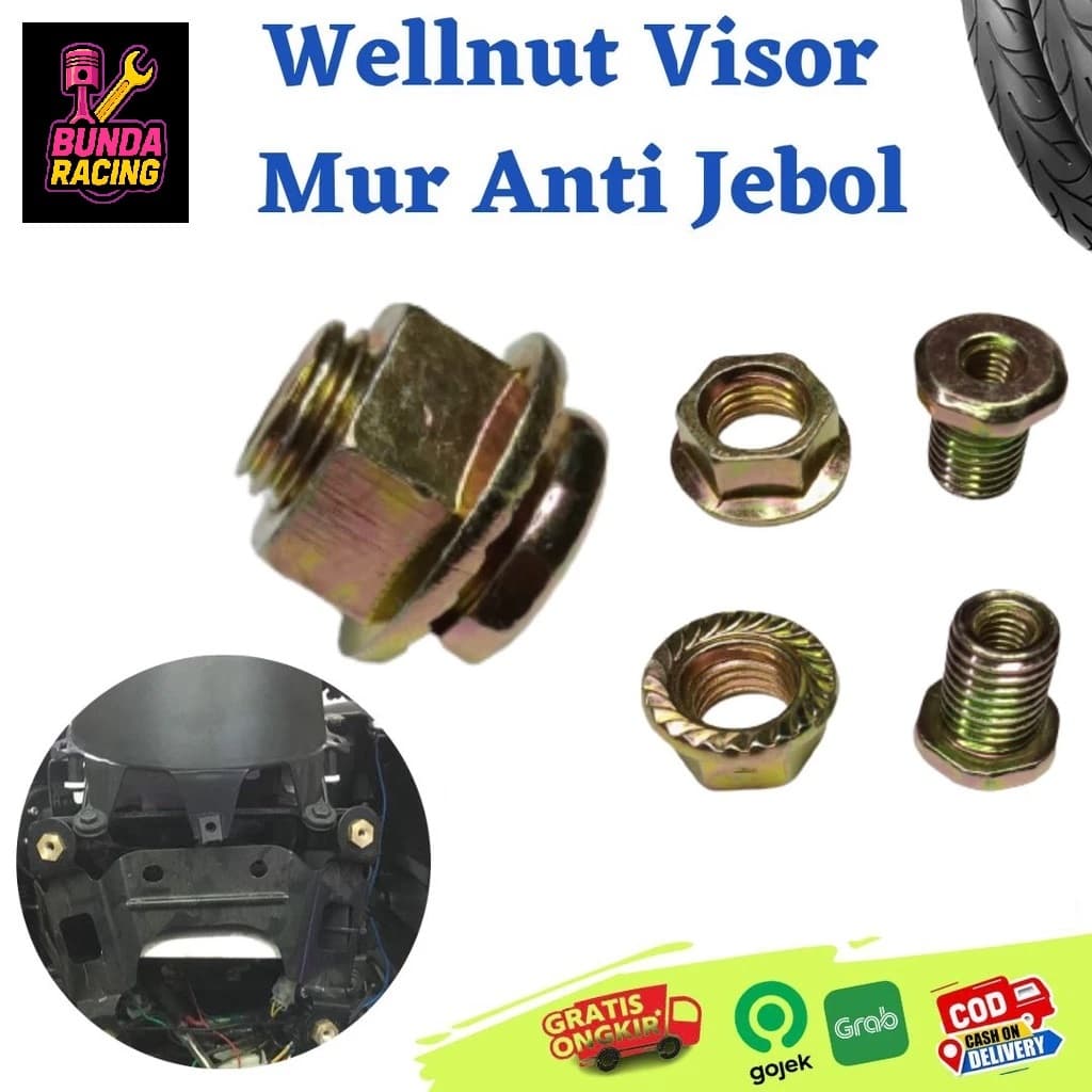Anti-Break Bolts Visor กระจก Nmax Adv Aerox Lexi Pcx Xmax Etc Wellnut Nuts Anti-Break Nuts