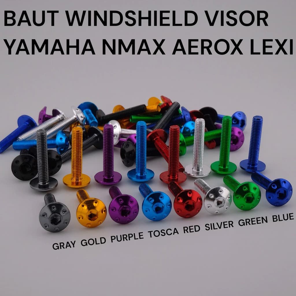 Winsil visor bolt dot รุ่น M5x2.5cm เกลียว 8 สําหรับ Aerox เก่า เชื่อมต่อใหม่ Aerox alpha Turbo lexi Nmax เก่า Nmax เชื่อมต่อ Nmax neo Turbo Adv 150 Adv 160 motors
