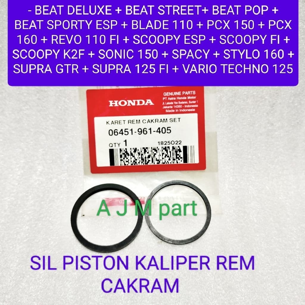 ซีลหรือยางเบรค DISC CALIPER SIL HONDA SCOOPY ESP VARIO TECHNO 125 SUPRA X 125 FI ใหม่ SUPRA GTR STYLO 160 SPACY STYLO 160 SONIC 150 SCOOPY FI SCOOPY K2F REVO 110 FI PCX 150 PCX 160 PCX 150 PCX 160 PCX 150 PCX 160 PCX 150 PCX 160 BLADE 110 BEAT SPORTY ESP 