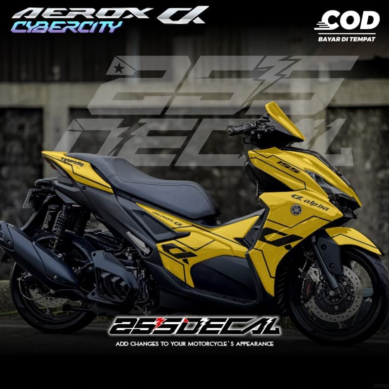 Yamaha Aerox Alpha Turbo Full Body สติกเกอร์ 2025 2026 Aerox Turbo Alpha Decal สติกเกอร์ 2025 2026 Limited Edition Aerox Alpha Hayabusa ภาพโปร่งใส Motif สีม่วง Gradient สีล่าสุด D25.02
