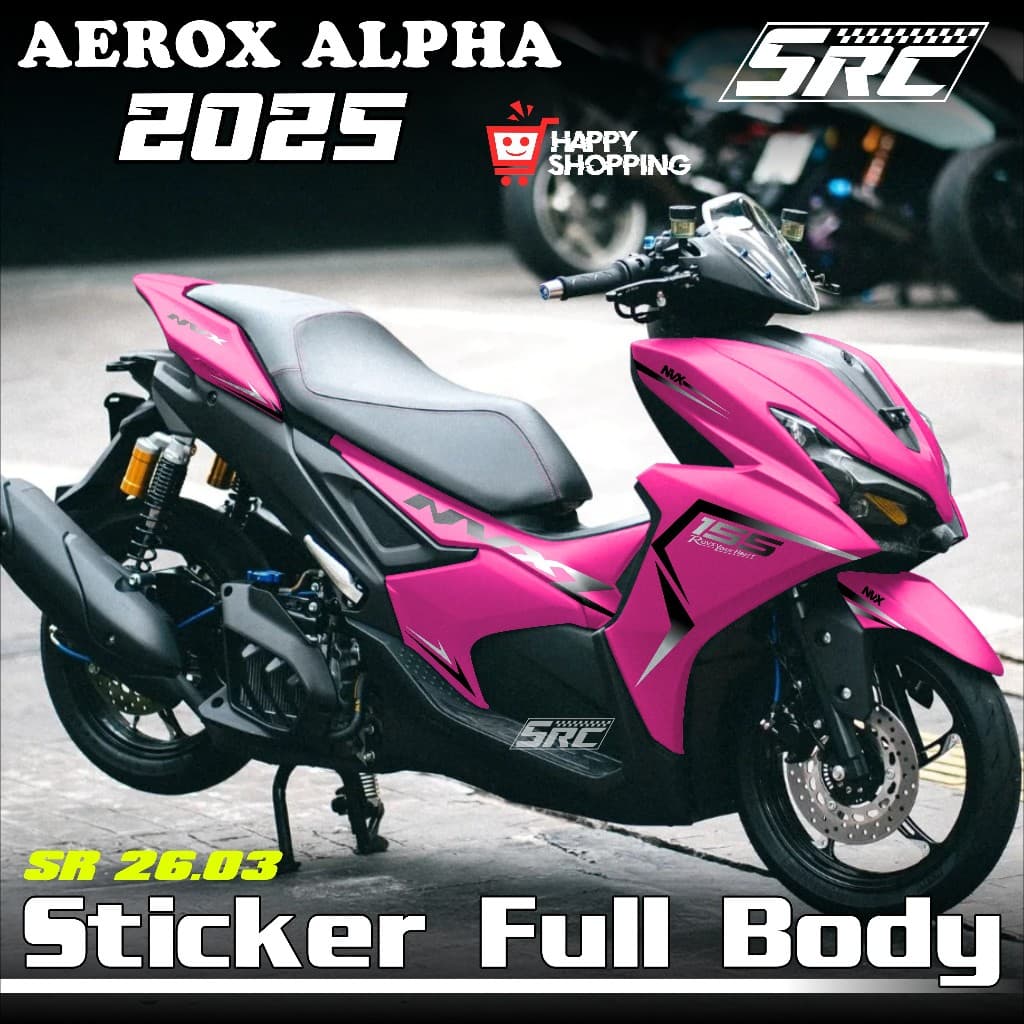 ล่าสุด Yamaha Aerox Alpha Turbo Full Body สติกเกอร์ 2025 2026 Aerox Alpha Turbo Decal สติกเกอร์ Racing กราฟิก Motif Aerox Alpha Racing Simple Aerox Alpha Racing SR 26.03